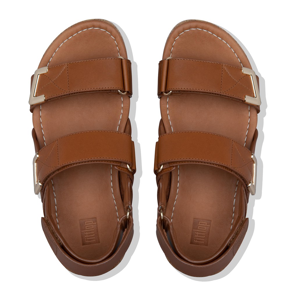 Fitflop Womens Sandals - Remi Adjustable Leather - Brown - 823-DKITFQ